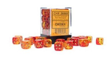 Chessex (12mm D6 x36) CHX26868 Red-Yellow/gold