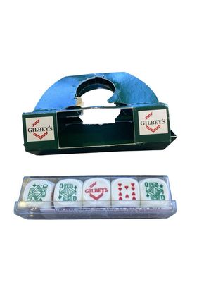 Gilbey's Whiskey Poker Dice (5 Dice &amp; Rules in Case)