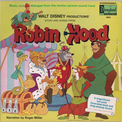 Walt Disney Productions Story And Songs From Robin Hood (VG, 1973, LP, With Illustrated Booklet, Disneyland – 3810)