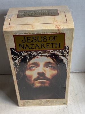 Jesus Of Nazareth (1977) (VHS, 3 Tape Set, Factory Sealed/New) TV Mini Series 382 Minutes,  Robert Powell