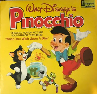 Walt Disney's Pinocchio Original Motion Picture Soundtrack (VG, 1978, LP, Disneyland – 1202)