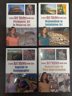 Learn Art Styles With Lisa (DVD INS SET 4 Disk Lot) Fauvism to Nonfigurative + Romanesque to Post-Impressionism + Regionalism to Installation Art + Prehistoric Art to Medieval Art