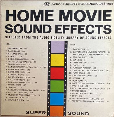 Audio Fidelity Library – Home Movie Sound Effects (VG, 1963, LP, Audio Fidelity – DFS 7018)