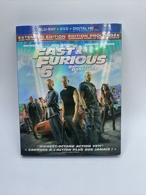 Fast &amp; Furious 6 (2013) Extended + Theatrical Versions (ACT, 2x Blu-Ray/DVD)