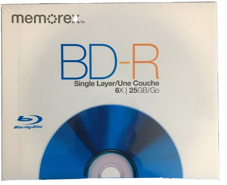 Memorex BD-R Single Layer 6X 25GB Blu Ray Disc (New)