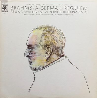 Bruno Walter / New York Philharmonic –Brahms A German Requiem (VG, 1971, LP, Mono, Columbia / Odyssey – Y 31015)