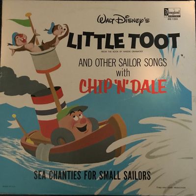 Walt Disney – Little Toot And Other Sailor Songs With Chip 'N' Dale (G+, 1963, LP, Disneyland – DQ 1233)
