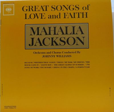 Mahalia Jackson – Great Songs Of Love And Faith (G+, 1962, LP, Mono, 6-eye, Columbia – CL 1824)