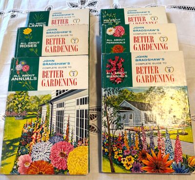 John Bradshaw’s Complete Guide to Better Gardening + Gardening For Children (Complete 16 + 1 Book Set) (1961, Leland Publishing, HC)