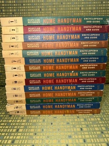 Popular Mechanics (620) Illustrated Home Handyman Encyclopedia &amp; Guide Volumes 1-15 (missing v16), (1961, HC)