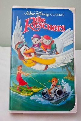 Disney's The Rescuers (1977) (VHS 1339) white clamshell, Bob Newhart