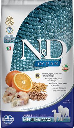 Farmina Ancestral Grain dog Ocean  cod oran adult med maxi, Size: 5.5 lb