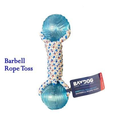 BAYDOG BARBELL ROPE TOSS TOY WHITE