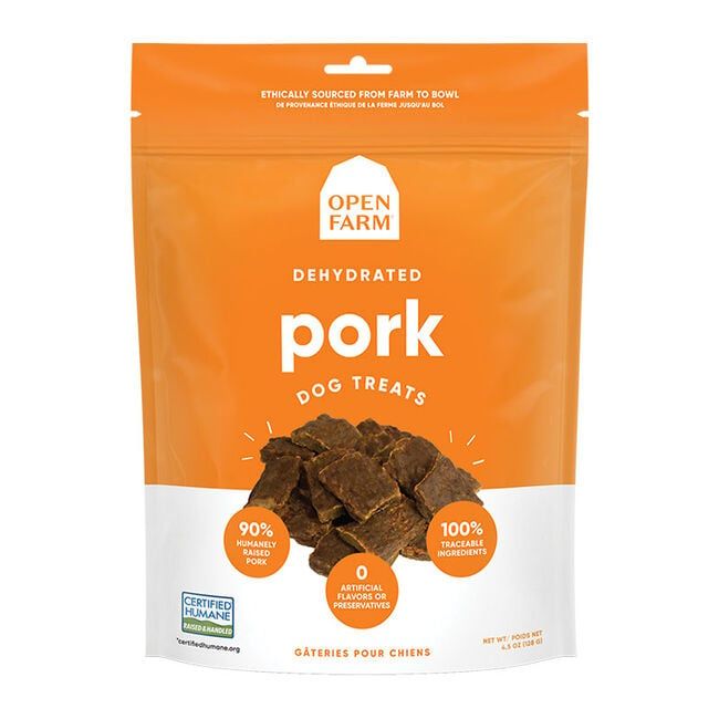 OPEN FARM DOG TREAT DEHYDRATED PORK 4.5oz