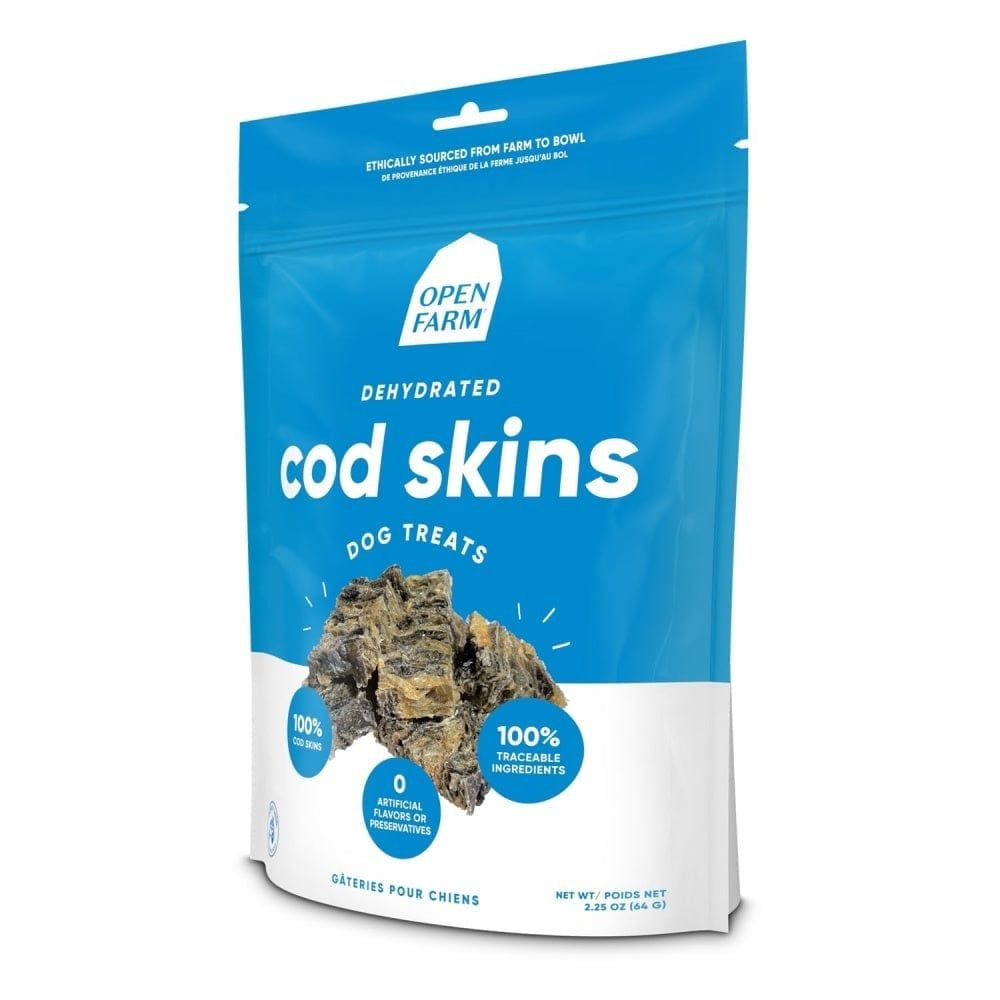 OPEN FARM DOG TREAT DEHYDRATED COD SKIN 2.25oz