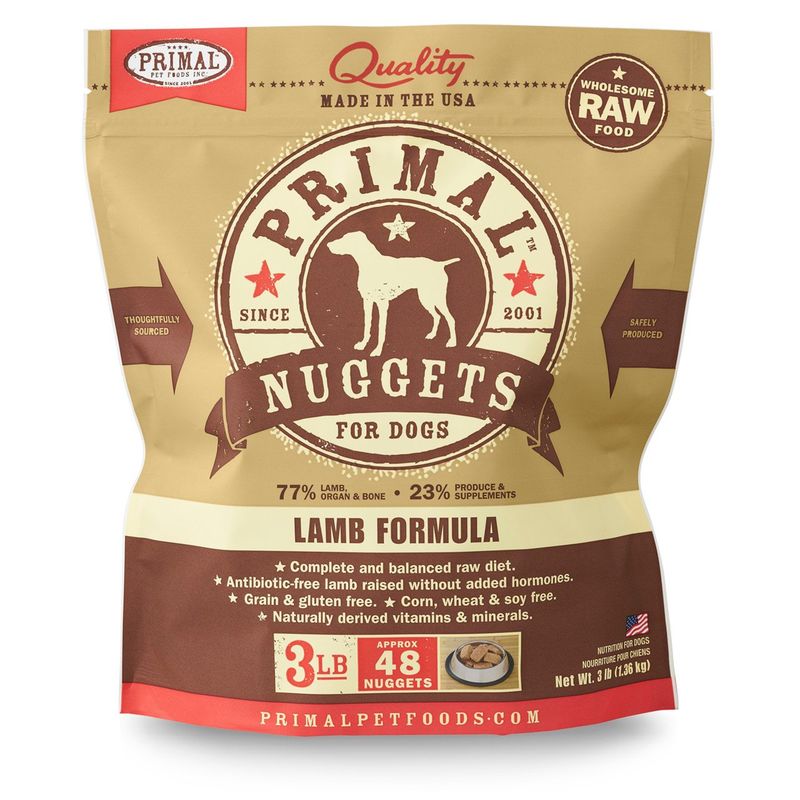 PRIM FRZN CANINE NUGGETS LAMB 3#