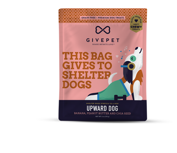 GIVEPET DOG TREAT SOFT CHEW UPWARD DOG 6 OZ