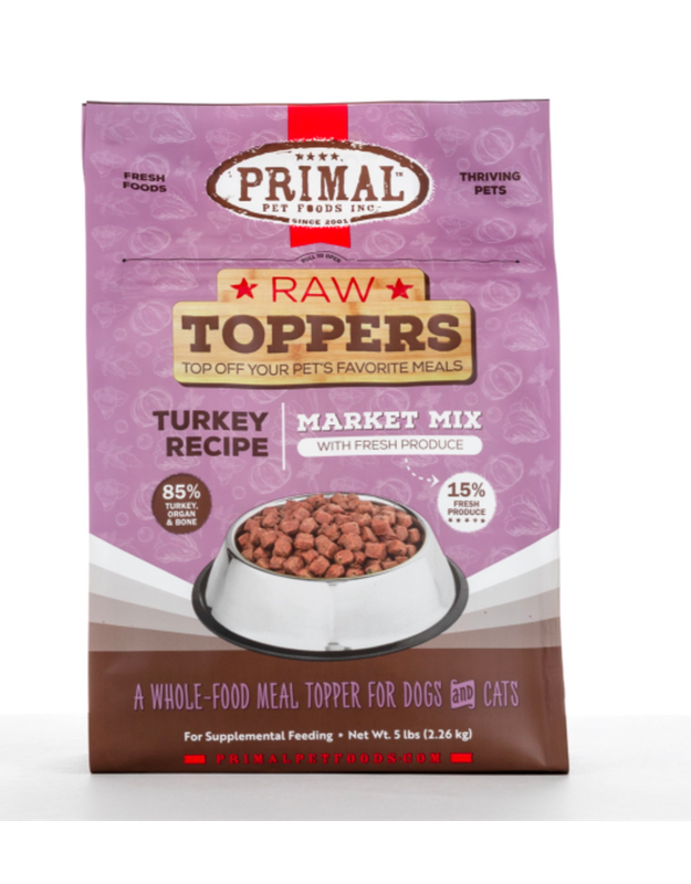 PRIM FRZN CANINE MARKET MIX TOPPER TURKEY  5#