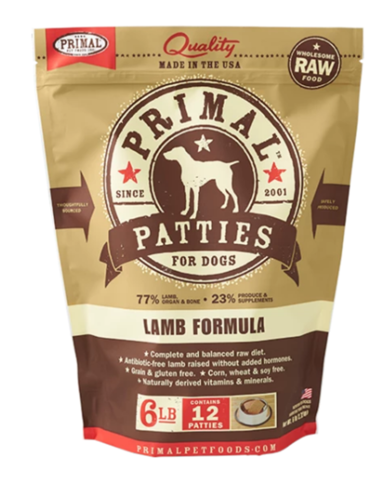 PRIM FRZN CANINE PATTIES LAMB 6#