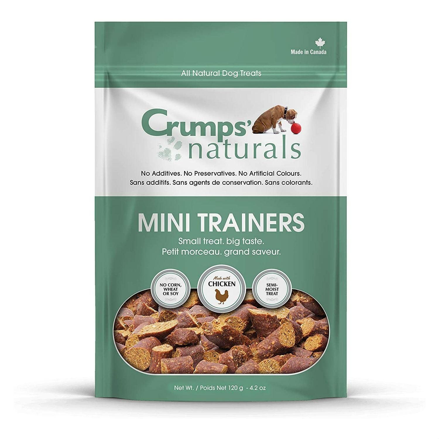CRUMPS DOG TREATS MINI TRAINER CHICKEN SEMI MOIST 4.2 OZ