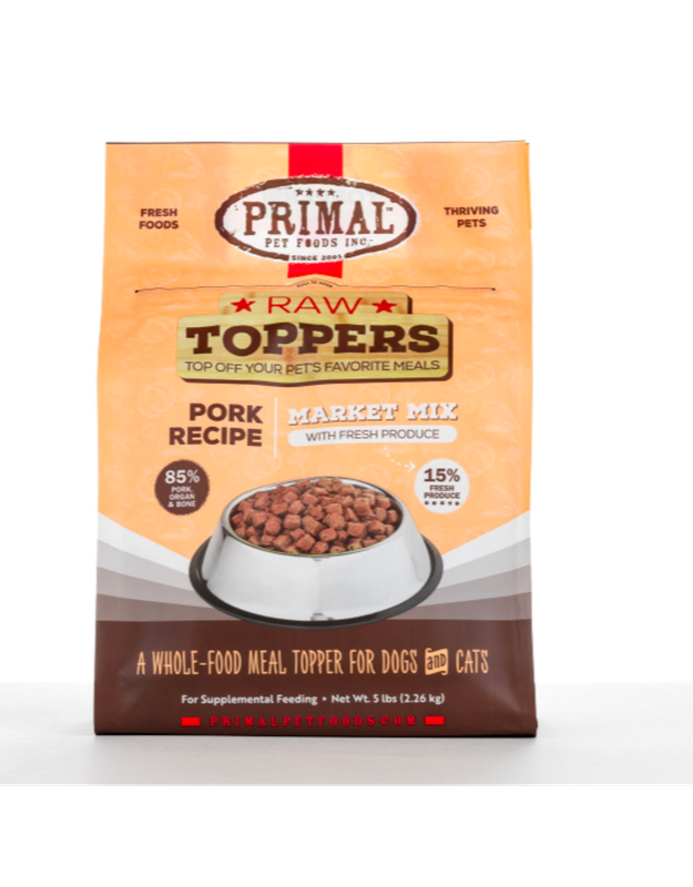PRIM FRZN CANINE MARKET MIX TOPPER PORK 5#