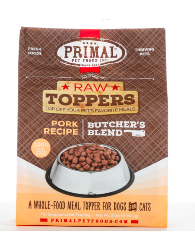 PRIM FRZN CANINE/FELINE  BUTCHER&#39;S BLEND TOPPER PORK 2#