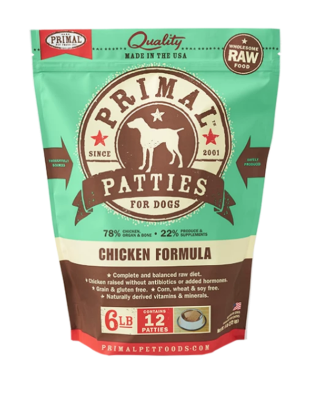 PRIM FRZN CANINE PATTIES  CHICKEN 6#