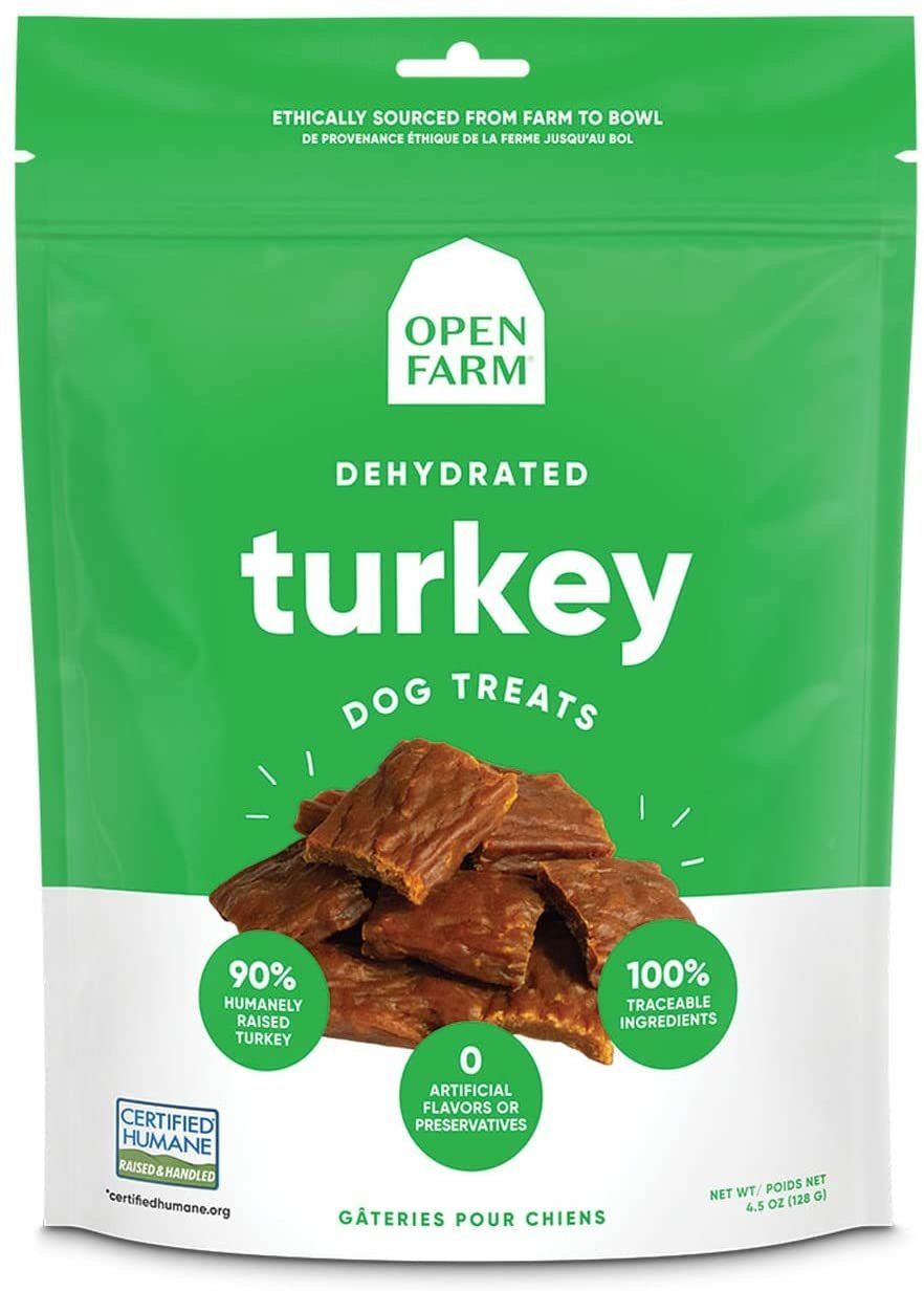OPEN FARM DOG TREAT DEHYDRATED TURKEY 4.5oz