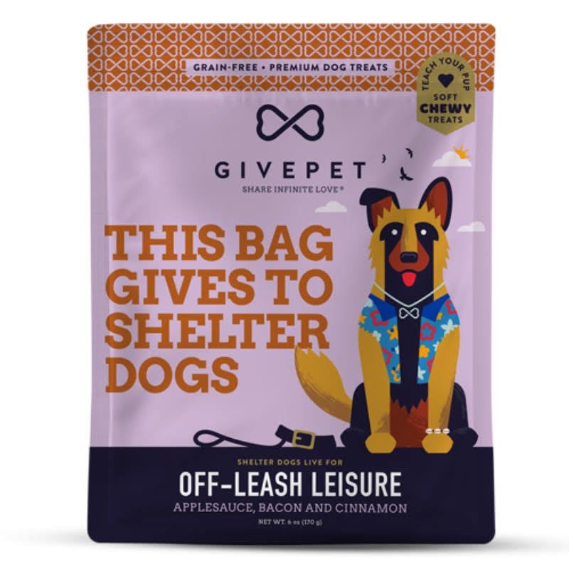 GIVEPET DOG TREAT SOFT CHEW OFF LEASH LEISURE 6 OZ