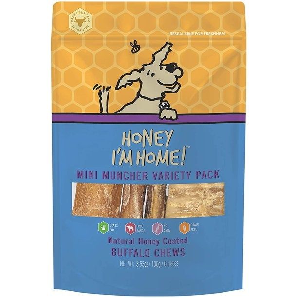 HIH HONEY COATED BUFFALO CHEWS MINI MUNCHER VARIETY PK