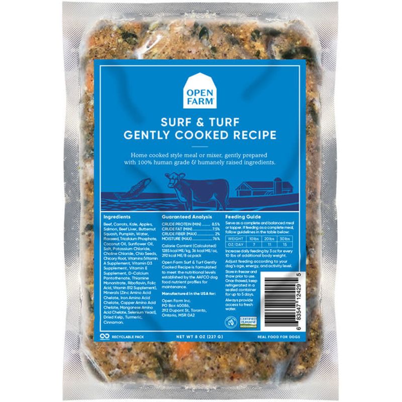 OPEN FARM FRZN GENTLY COOKED SURF &amp; TURF 8 OZ