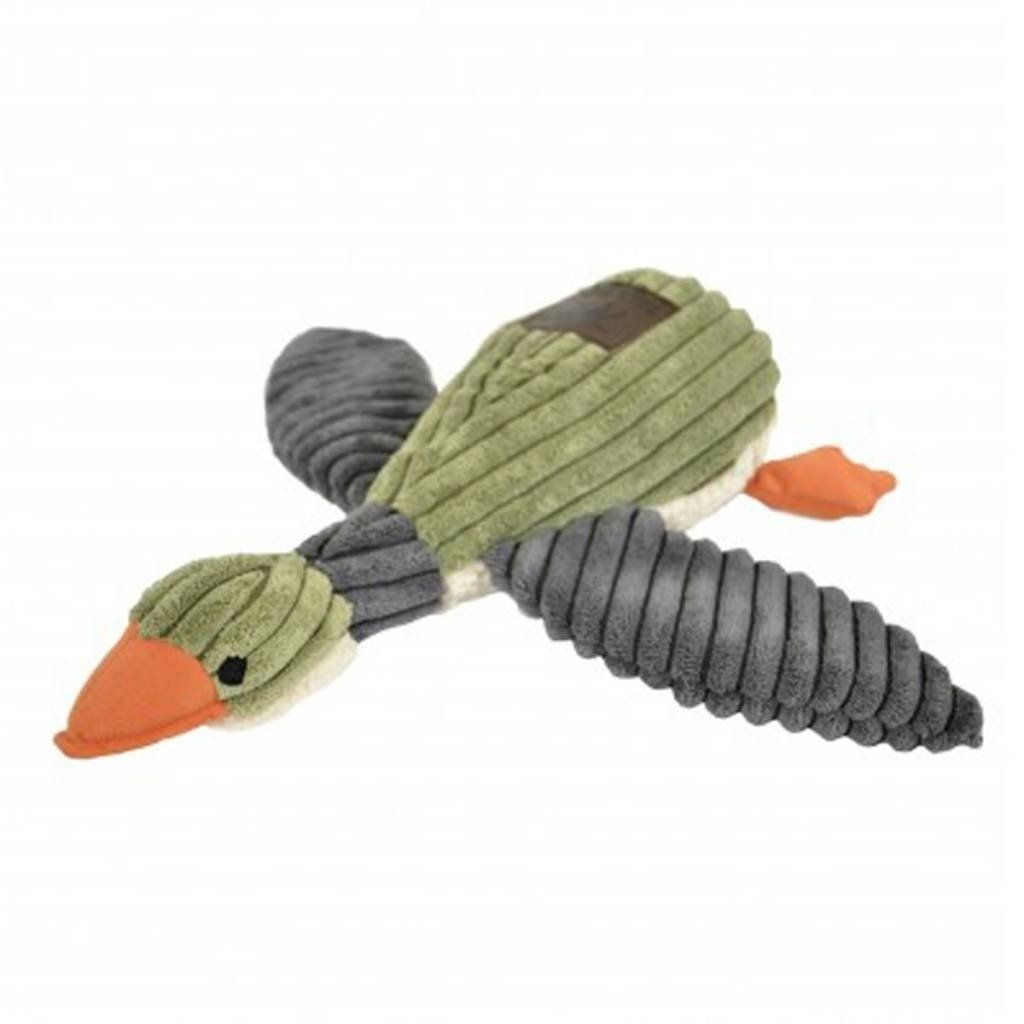 TALL TAILS DOG TOY DUCK W/ SQUEAKER 12&quot; SAGE &amp; CHARCOAL