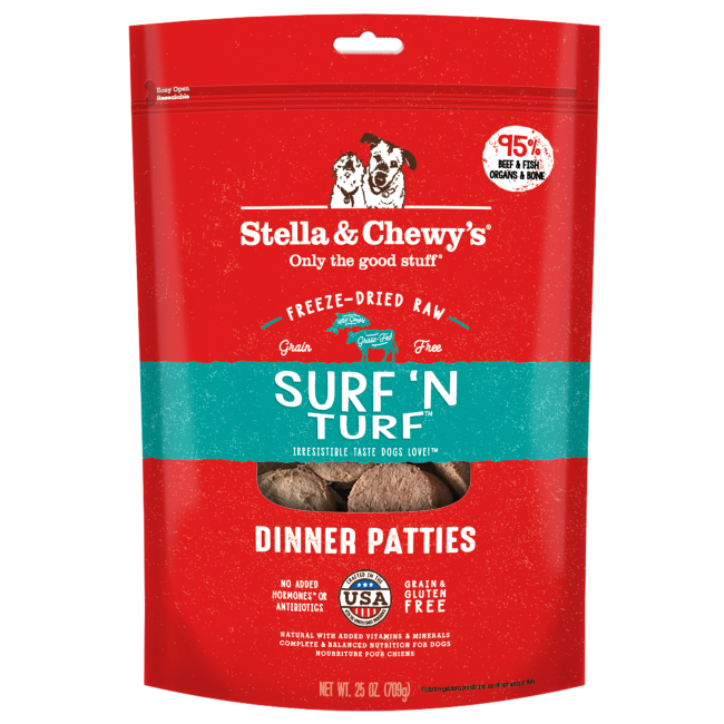 STELLA &amp; CHEWY&#39;S DOG FD SURF N TURF DINNER 25 OZ