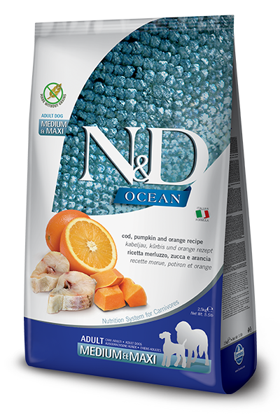 Farmina ND Pump GF dog Ocean cod oran adult med 26.4#
