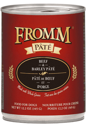 FROMM DOG CAN PATE BEEF BARLEY 12/12.2 OZ