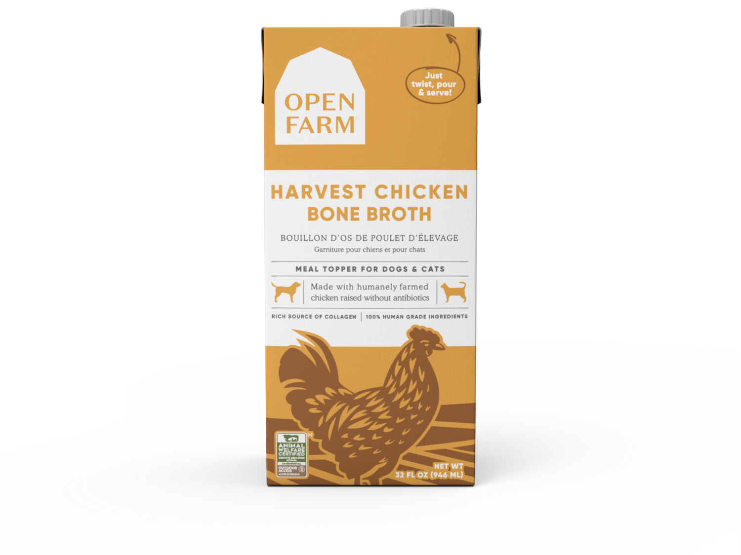 OPEN FARM BONE BROTH CHICKEN 32 OZ