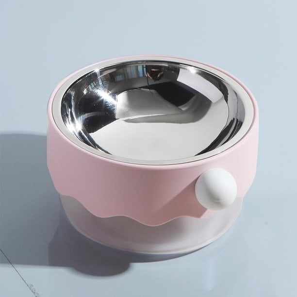 Furrytail Mayitwill Clown Cat Bowl  Pink