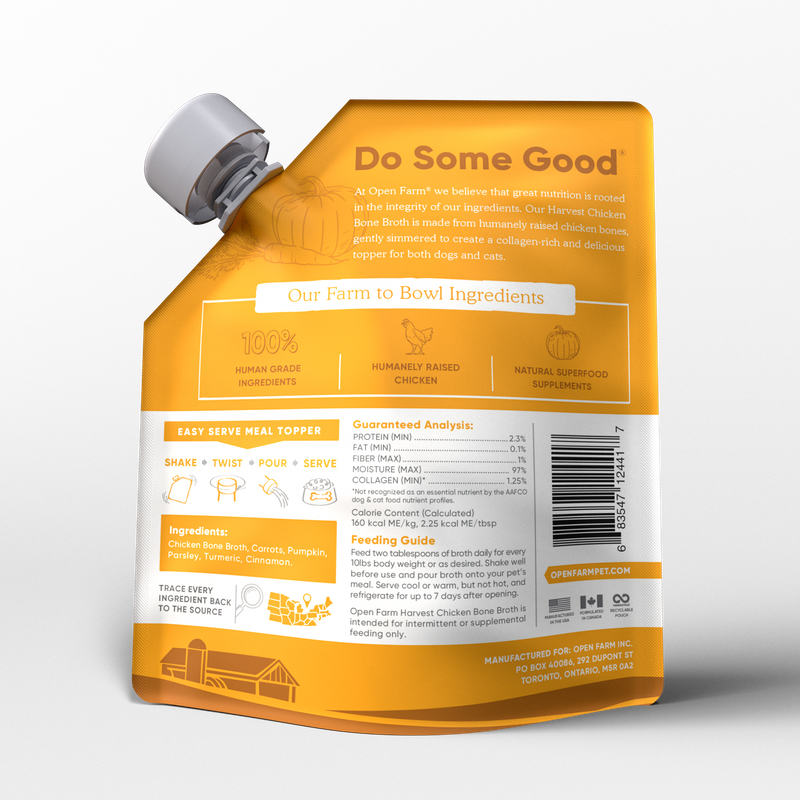 OPEN FARM BONE BROTH CHICKEN 12 OZ 6/CS