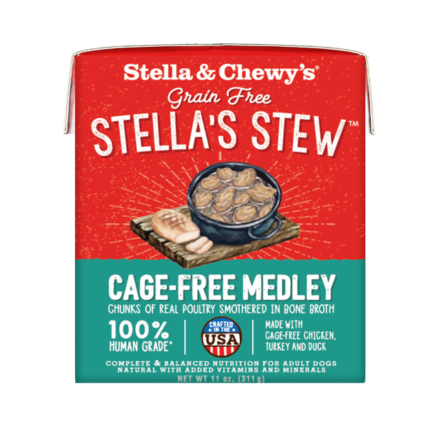 STELLA &amp; CHEWYS STEWS DOG CAGE FREE MEDLEY 11 OZ 12/CS