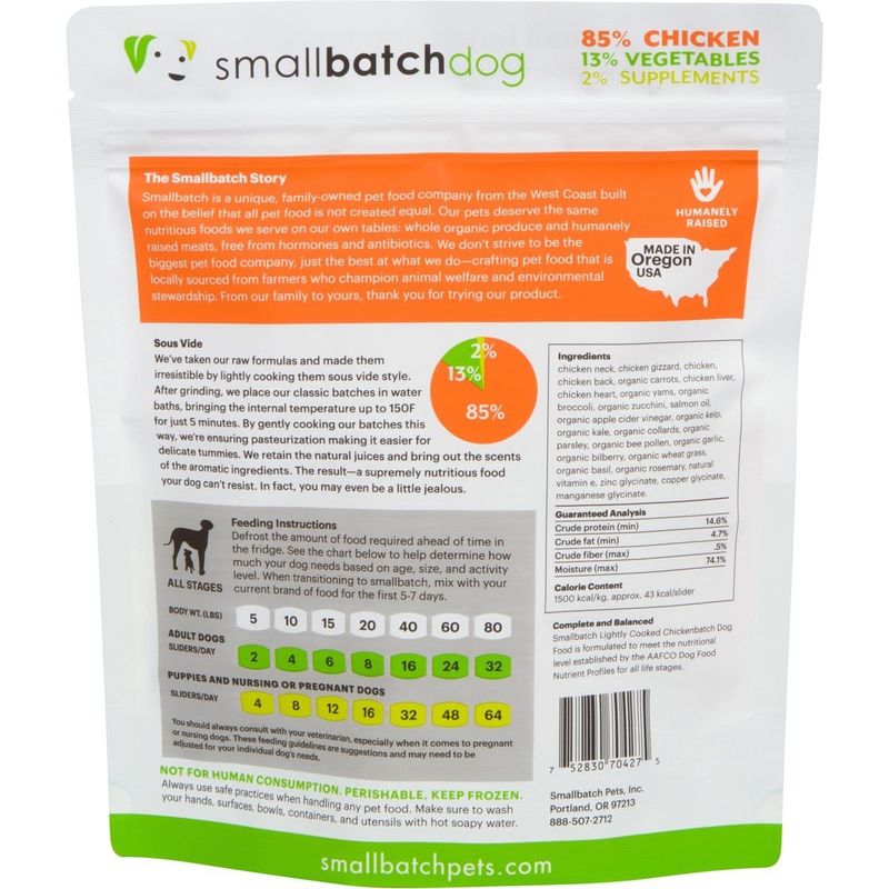 SMALL BATCH FRZN DOG LIGHTLY COOKED TURKEY 2#