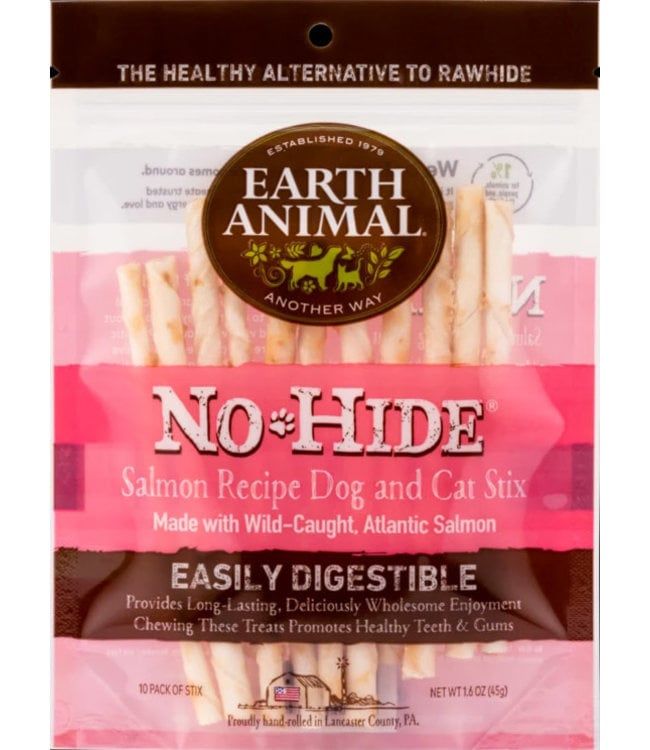 Earth Animal Dog Treat No Hide Salmon Chew Stix Small 10 Pack