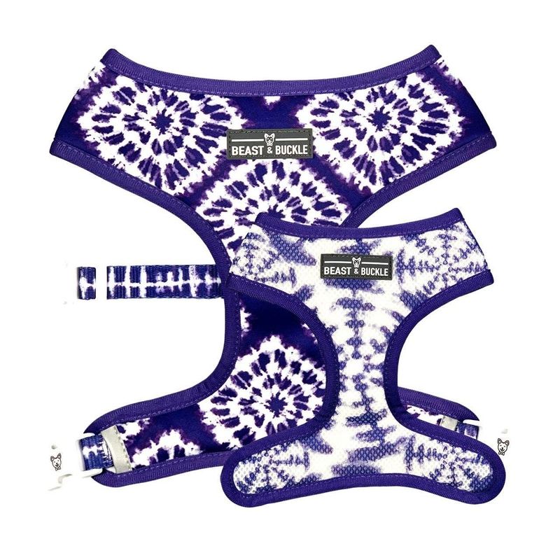 Shibori Tie Dye Reversible Dog Harness S