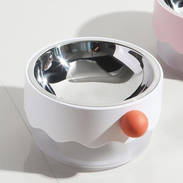 Furrytail Mayitwill Clown Cat Bowl White
