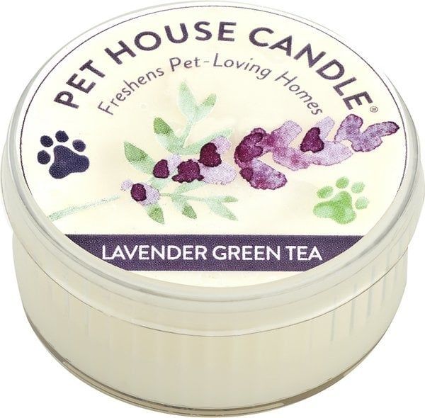 PET HOUSE CANDLE MINI LAVENDER GREEN TEA 1.5 OZ