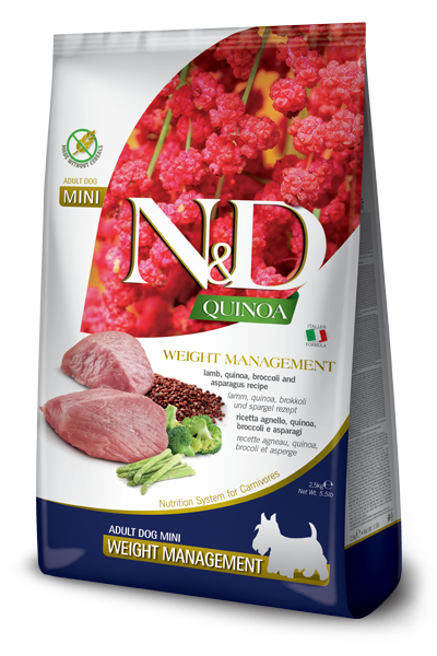 Farmina ND Qunioa GF dog weight management lamb broc mini 5.5#
