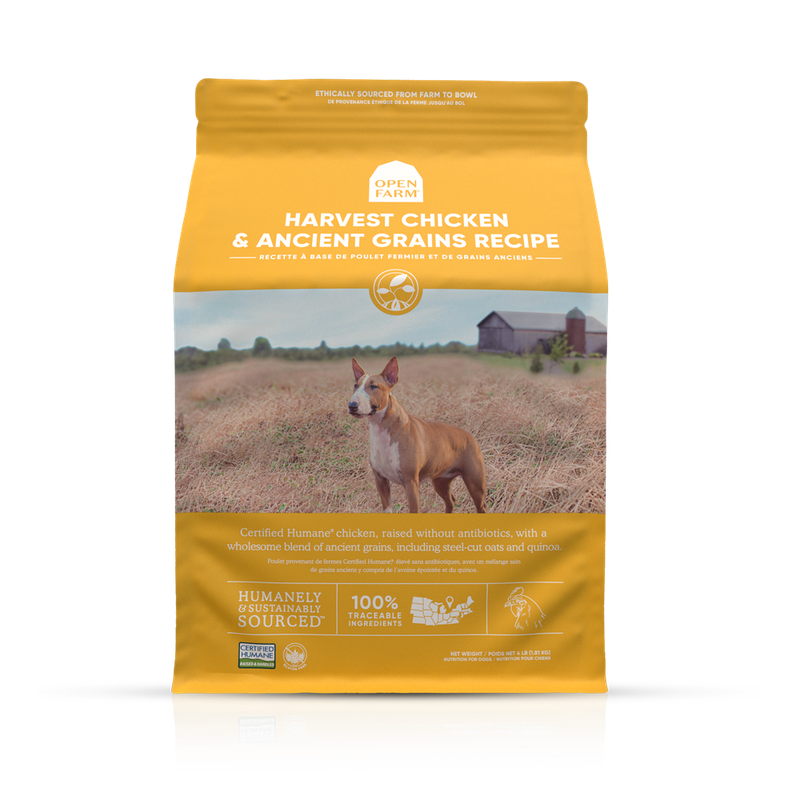 OPEN FARM DOG DRY HARVEST CHICKEN ANCIENT GRAIN 4#