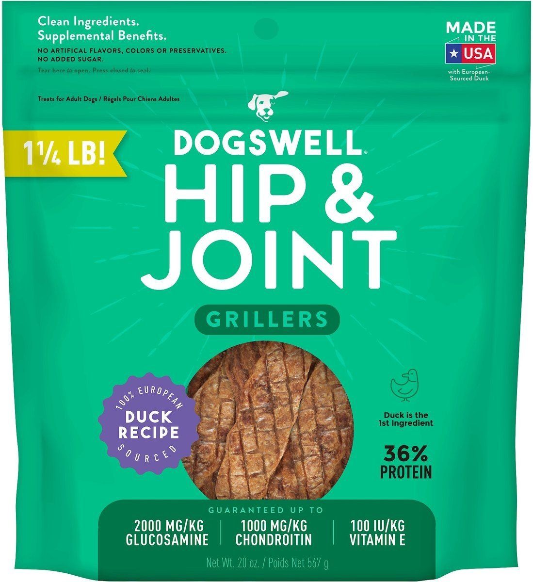 DOGSWELL GRILLERS HIP JOINT DUCK 20 OZ