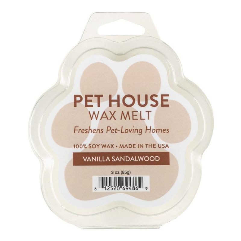 PET HOUSE CANDLE WAX MELT VANILLA SANDALWOOD 3 OZ