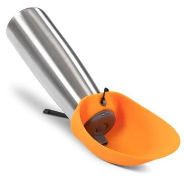 MESSY MUTTS STAINLESS STEEL TRAVEL WATER BOTTLE &amp; BOWL ORANGE 20 OZ DBL INSULATE