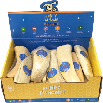 HIH HONEY COATED BUFFALO CHEWS HORN MEDIUM BULK